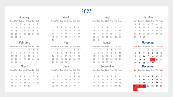 White Blue Minimalistic Simple 2023 Calendar (6)